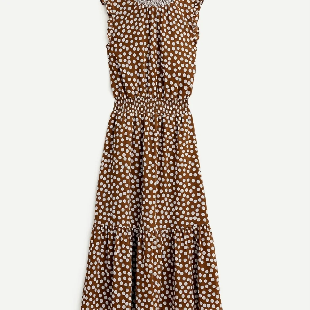 Jcrew Smocked-waist midi dress in polka dot xxl Easter - Picture 4 of 8